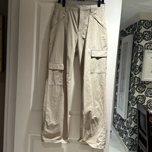 Khaki beige cotton cargo pants